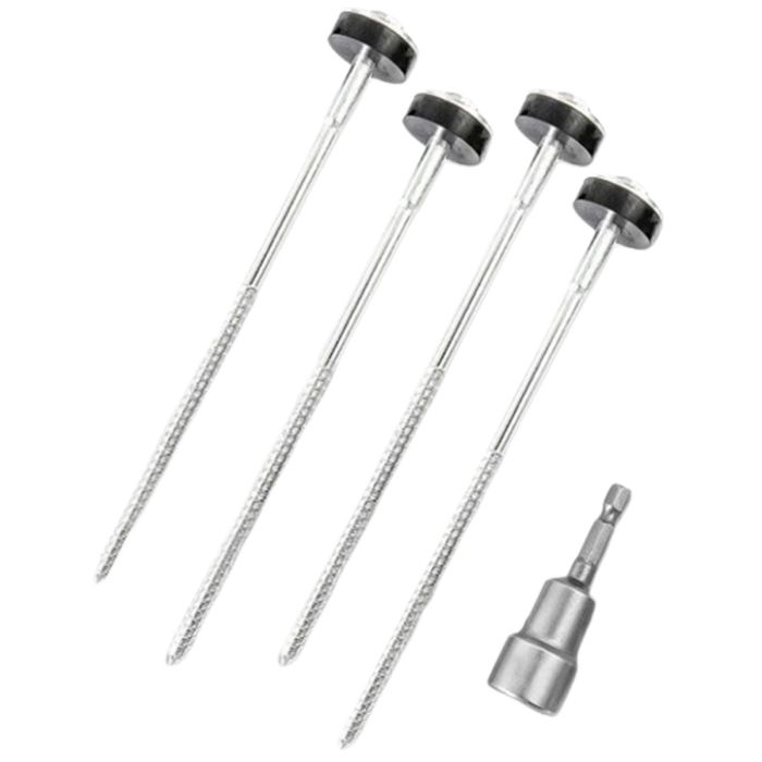 3Pcs Tent Stakes Drill Peg 12" with Hex Drill Adapter 17MM For Camping Tent main product photo