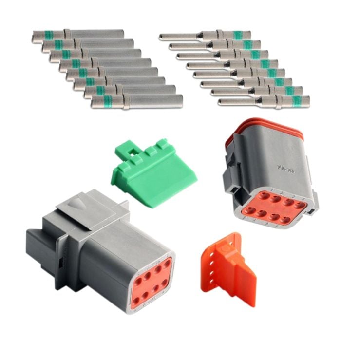 DT 8 Pin Connector Kit with 14 AWG Solid Contact DT04-08PA For Deutsch main product photo