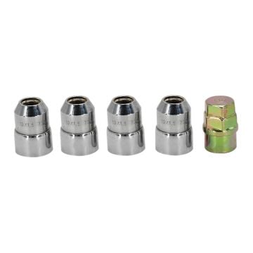 M12x1.5 Steel Wheel Lock Lug Nut Chrome Locking Nuts 4+1 Set For Honda