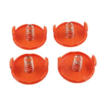 4 Pcs Trimmer Line Cap And Spring 385022-03 For Black & Decker