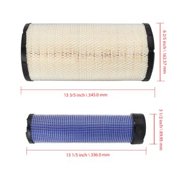 Air Filters Kit Outer and Inner AT171853 AT171854 John Deere 3100 3200 3210 3300 3400 5076E 5082E Case TR270 TR320 TV380 440 445 580 Kubota M105X M108S M108X M8200 Massey Ferguson 220 3625 3635 3645 Ford 5610S HW305 LB75B