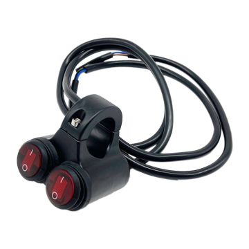 Double Button Switch Motorcycle Universal Handlebar Switch Red Light Switch for ATV UTV Dirt Bike Scooters 