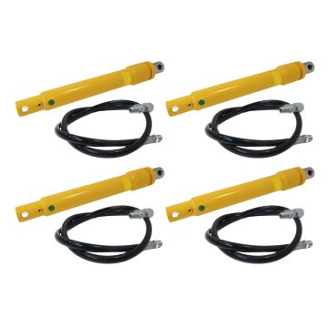 4pcs Snowplow Power Angling and Lift Cylinders and 4pcs Pressure Hoses with 90° Swivel Elbows 1304030 for Meyer 