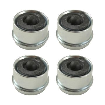 4Pcs 2.44" Relube Grease Dust Cap with Rubber Plugs For Trailer
