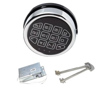 Gun Safe Chrome Keypad Electronic Safe Lock with Solenoid Lock 2 Override Keys Most Home Safes Lock Box Gun Safes Pistol Safes Hotel Safe Cabinet Safes Drop Slot Safe
