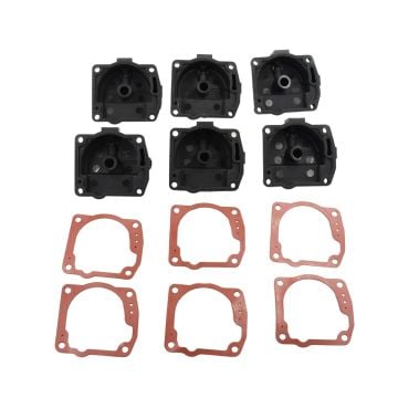 6pcs Carburetor Float Chamber Bowl with Gaskets 433000 335070 For Johnson Evinrude