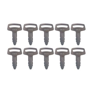 10Pcs Ignition Keys RC101-53630 Kubota Generators SQ-1140 SQ-1200 SQ-3170 SQ-3250 SQ-3350 Loaders R310 R310B R400B R410 R410B R420 R420S R510 R510B R520 R520S Excavators K008 K008-3 KX91-2 KX101 KX121-2 KX151 KX161-2 KX41H KH101 KH151 KH170 KH35H