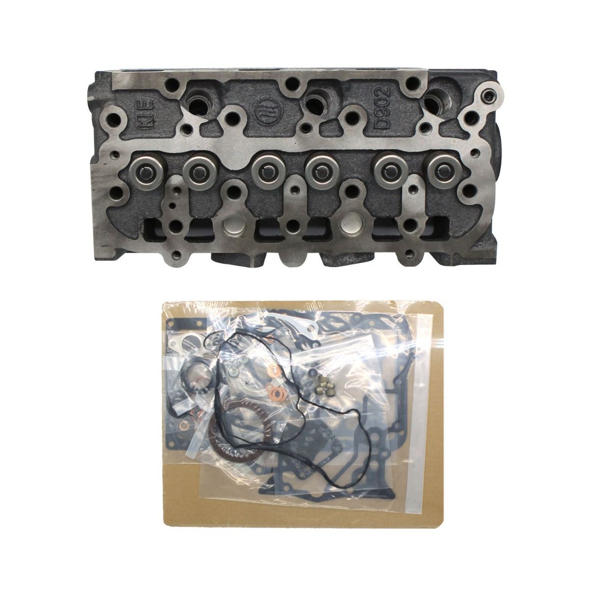 SHZAITOR Complete Cylinder Head With Valves & Full Gasket Kit 1G962-03040 1G962-03045 1G962-03046 1G962-03042 H1G90-03040 Replacement For Kubota D902 Engine RTV900