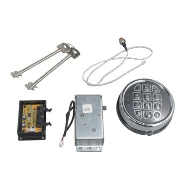 Gun Safe Chrome Keypad Electronic Safe Lock with Solenoid Lock 2 Override Keys and Circuit Board Lock For Home Safes Lock Box Gun Safes Pistol Safes Hotel Safe Cabinet Safes Drop Slot Safe