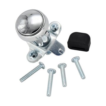 RP-70100 Universal Steering Wheel Ball Handle Knob Silvery Chrome with Rubber Sleeve for John Deere