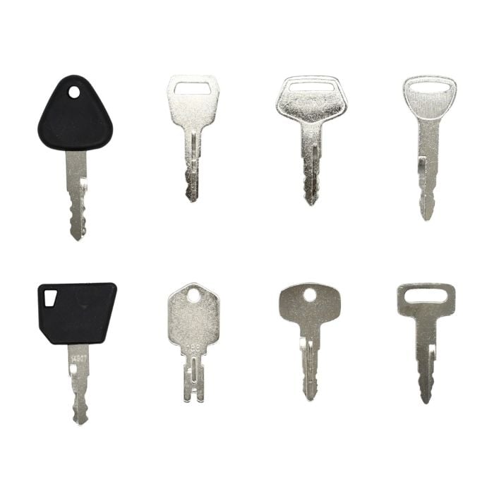 8 Keys Forklift Key Set with key ring for Cat for Komatsu for Doosan for Hyster for JCB for Yale for Clark main product photo