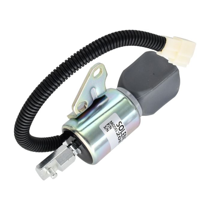 Fuel Shutdown Throttle Solenoid 12V with Mounting Bracket 208106 For Bobcat main product photo