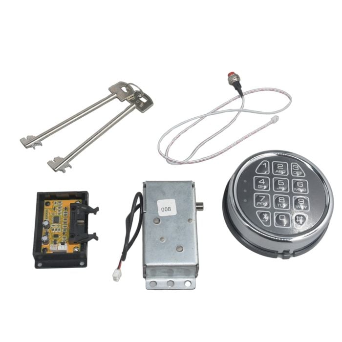 Gun Safe Chrome Keypad Electronic Safe Lock with Solenoid Lock 2 Override Keys and Circuit Board Lock For Home Safes Lock Box Gun Safes Pistol Safes Hotel Safe Cabinet Safes Drop Slot Safe main product photo