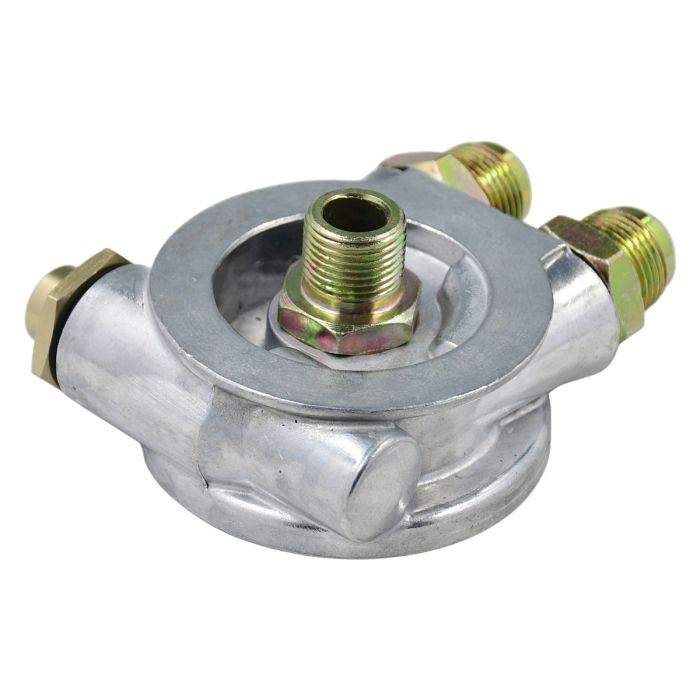 3/4” Oil Cooler Filter Sandwich Thread Plate Thermostat Adapter Set main product photo
