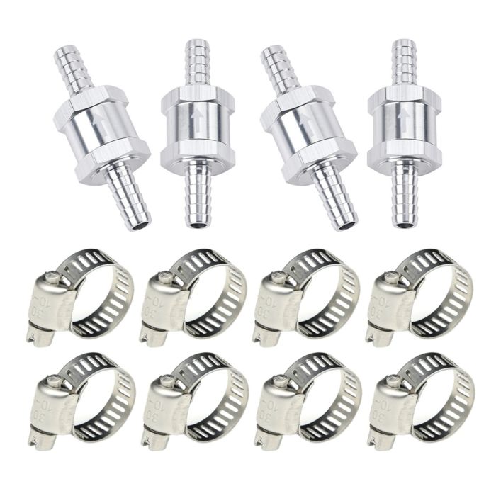 4 Pcs Check Valve 8 Pcs Hose Clamp Set 5/16-MD For Carburettor Low Pressure Systems main product photo